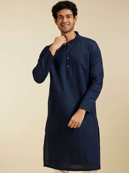 Diwas by Manyavar
                      Textured Mandarin Collar Straight Kurta