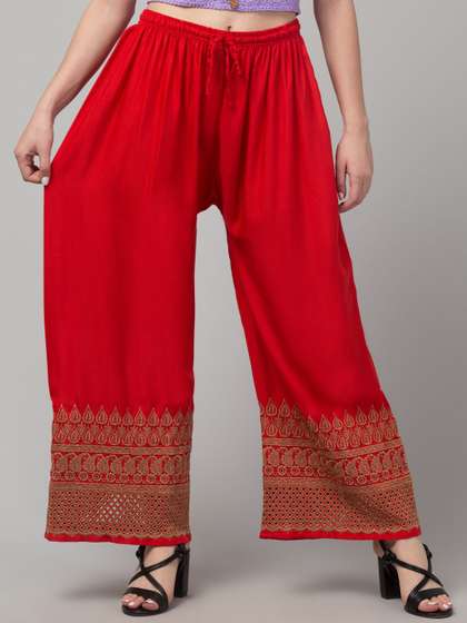 FAMBEE Women Embroidered Palazzos