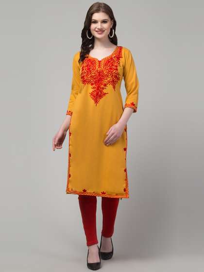 Trend Level Women Embroidered Woollen Kurta