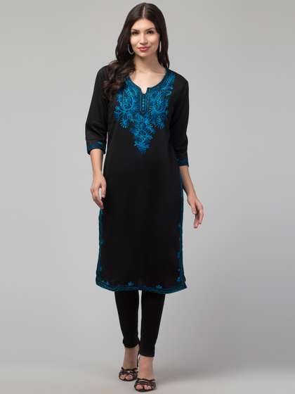 Trend Level Women Embroidered Woollen Kurta
