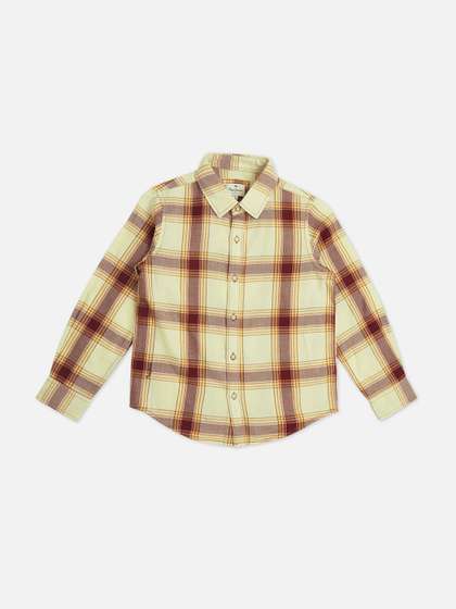Pepe Jeans Boys Spread
                    Collar Tartan Checked Cotton Casual Shirt