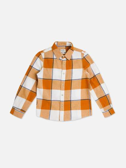 Pepe Jeans Boys Spread
                      Collar Buffalo Checked Cotton Casual Shirt