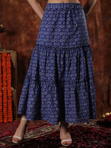 NEUDIS Printed Tiered Maxi Skirts