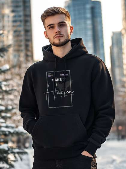 NOBERO Men Printed
                        Hooded Sweatshirt
