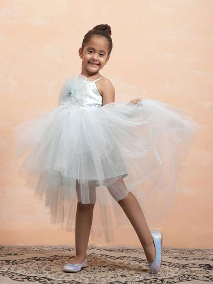 Toy Balloon kids Solid
                    Self Design Net Fit & Flare Dress