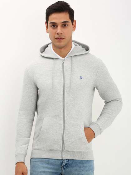Allen Solly Men
                          Hooded Pure Cotton Front-Open Sweatshirt
