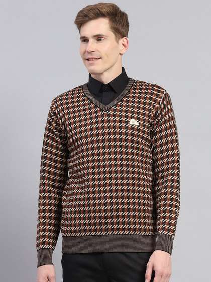Monte Carlo Men
                        Striped V-Neck Long Sleeves Pullover