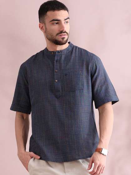 FILORI Band Collar Pure Cotton Kurta