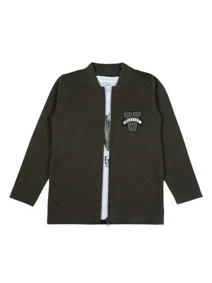 CAVIO Boys Cotton Open
                    Front Jacket & T-Shirt