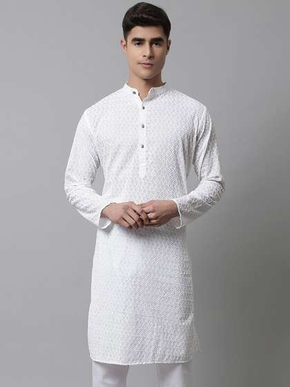 Jompers Men Embroidered Cotton Kurta