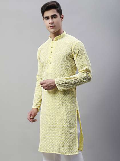 Jompers Men Floral Embroidered Kurta