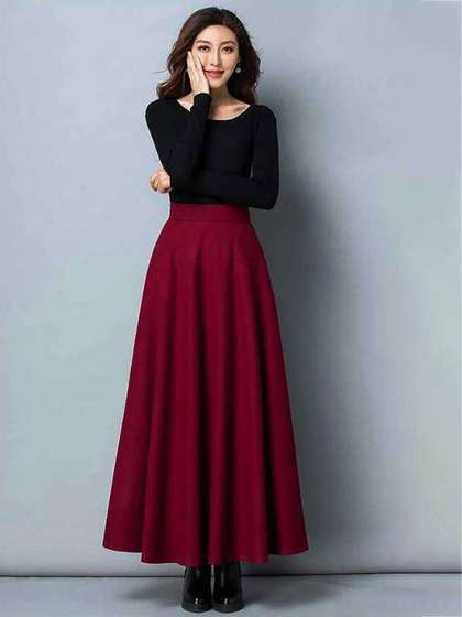 StyleCast x Revolte Flared Maxi Skirts