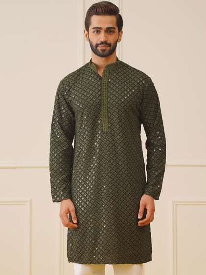 Jompers Men Embroidered Cotton Kurta