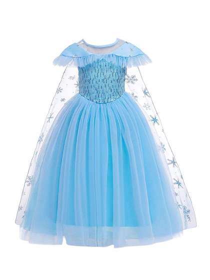 My Lil Princess
                    Kids-Girls Embellished Cape Sleeve Fit and Flare
                    Maxi Dress