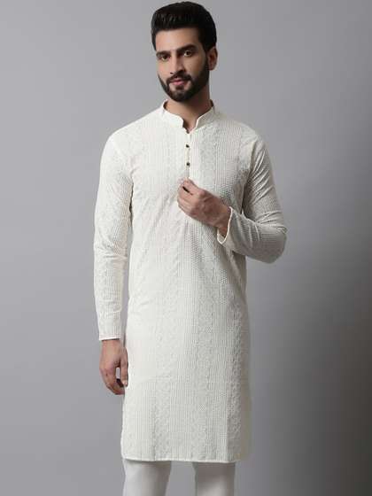 Jompers Men Embroidered Cotton Kurta