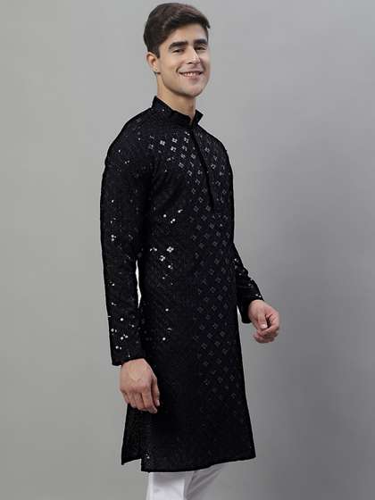 Jompers Men Leheriya Embroidered Kurta