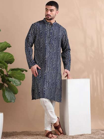 FILORI Men Bandhani Printed Kurta