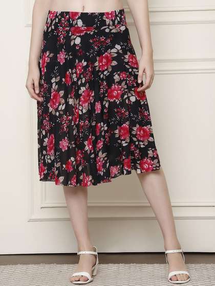 GRACIT Printed Flared Midi Skirts