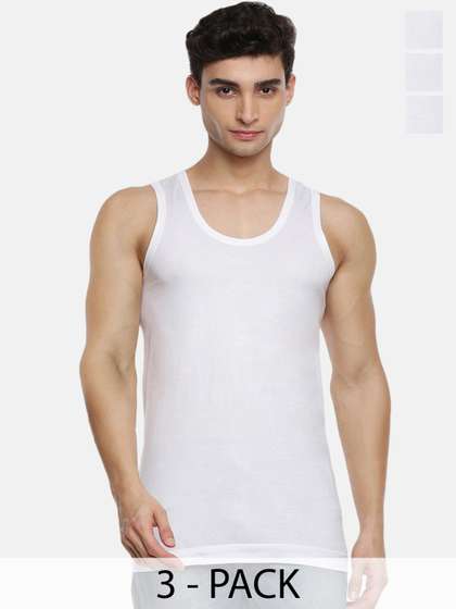 Ramraj Pack of 3 Men
                        White Scoop Neck Sleeveless Cotton Innerwear
                        Vest