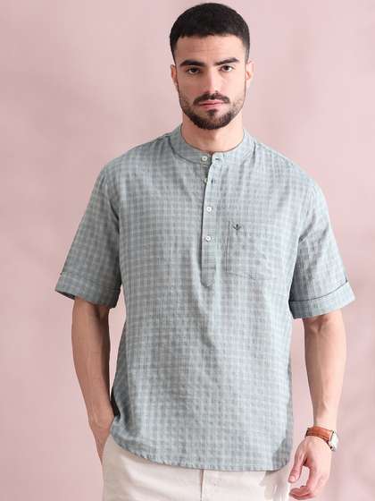 FILORI Checked Pure Cotton Kurta