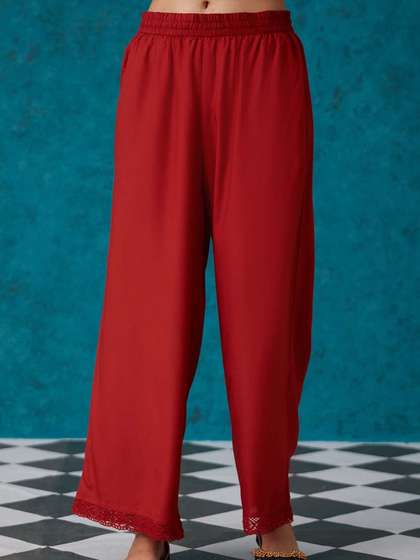 Likha Women Solid Straight Palazzos