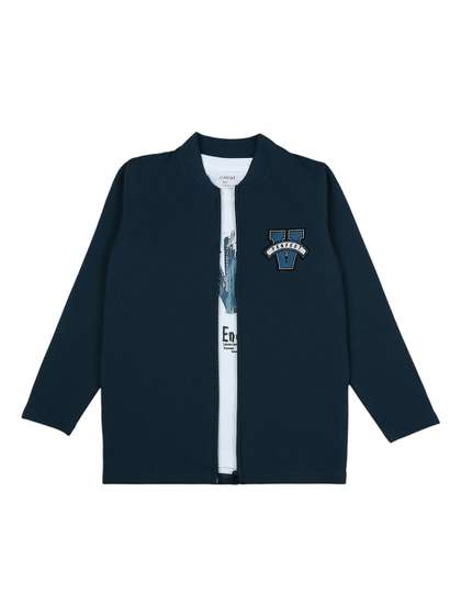 CAVIO Boys Self Design
                      Pure Cotton Lightweight Jacket & T-Shirt