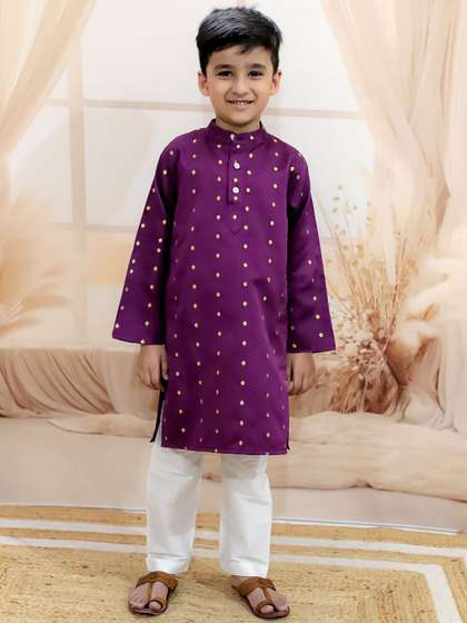 BownBee Boys Ethnic
                    Motifs Regular Kurta with Pyjamas
