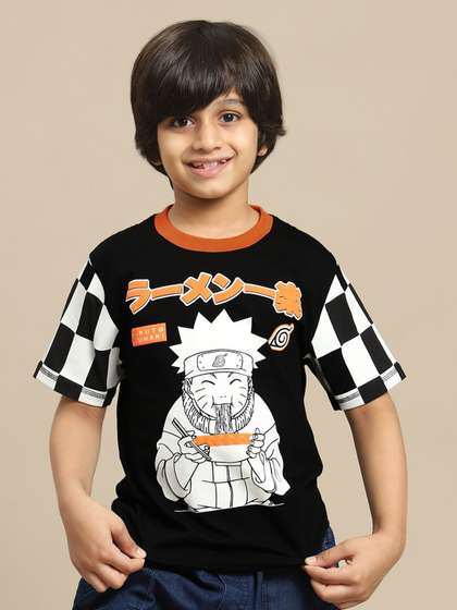 Kids Ville Boys Naruto Graphic Anime Printed Pure Cotton Tshirt