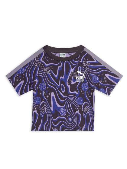 Puma Girls Lava Land
                    Abstract Printed Knitted Slim Fit Cotton T-shirt