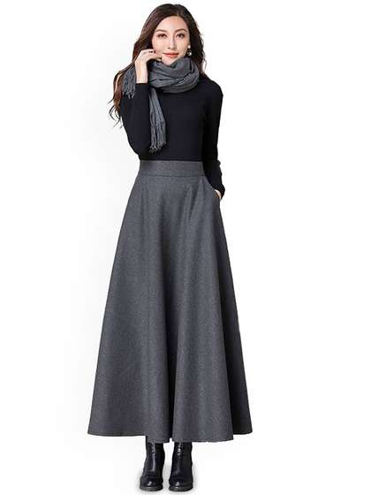 StyleCast x Revolte Flared Maxi Skirts