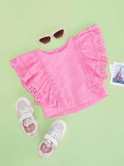 Pantaloons Junior Girls
                    Solid Round Neck Cotton Top
