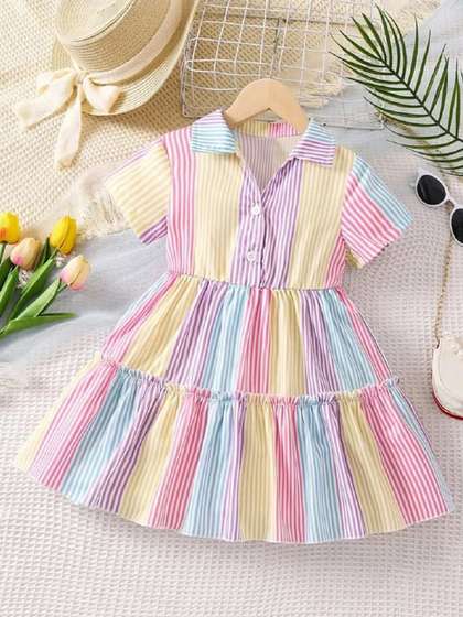 BAESD Girls Print Fit
                      & Flare Dress