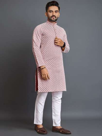 Zurika Fashion Men Embroidered Straight Kurta
