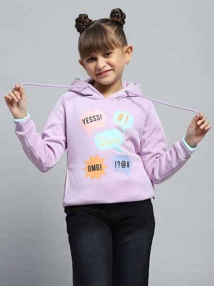 Monte Carlo Girls
                      Typography Printed Hooded Cotton Sweatshirt