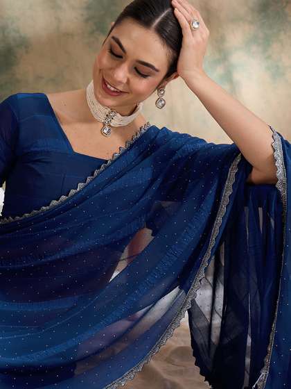 Sangria Embellished
                        Saree With Blouse Piece