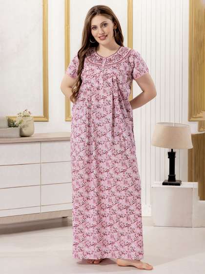 Soulemo Floral
                        Printed Maxi Women Nightdress