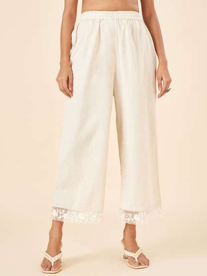 RANGMANCH BY PANTALOONS Women Embroidered Palazzos