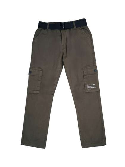 CAVIO Boys Cotton Solid
                    Comfort Cargos Trousers