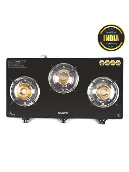 BOROSIL Glass 3 Burner Gas Stove