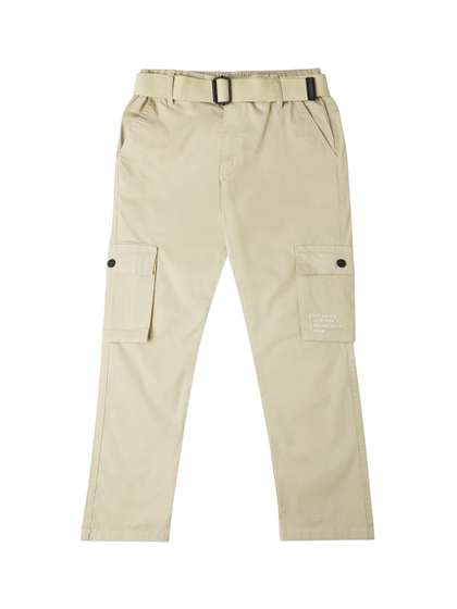 CAVIO Boys Comfort Solid
                    Cotton Cargos Trousers