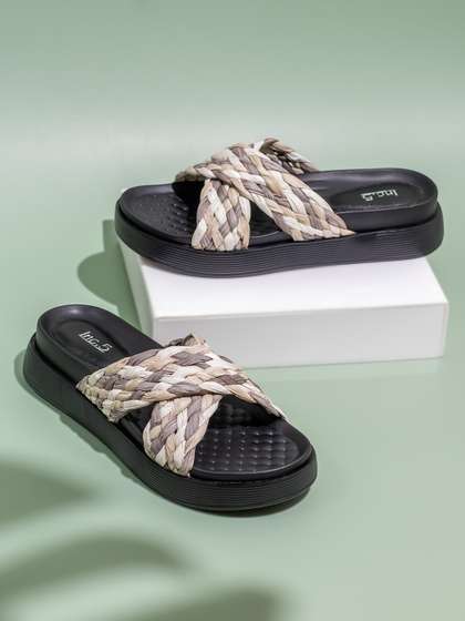 Price History of Inc Women Textured Open Toe Flats from Myntra