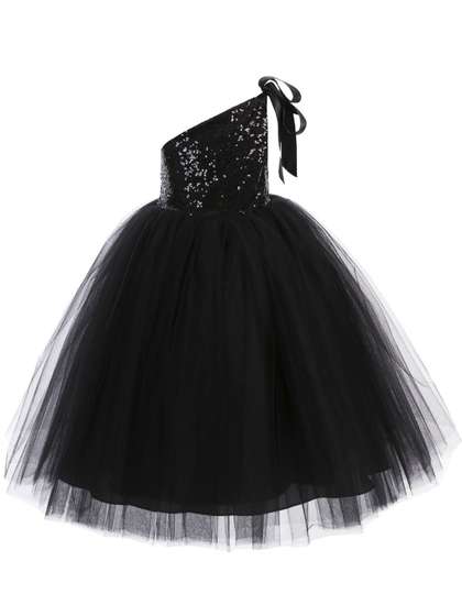 Wish little Girls One
                      Shoulder Embellished Fit and Flare Dress