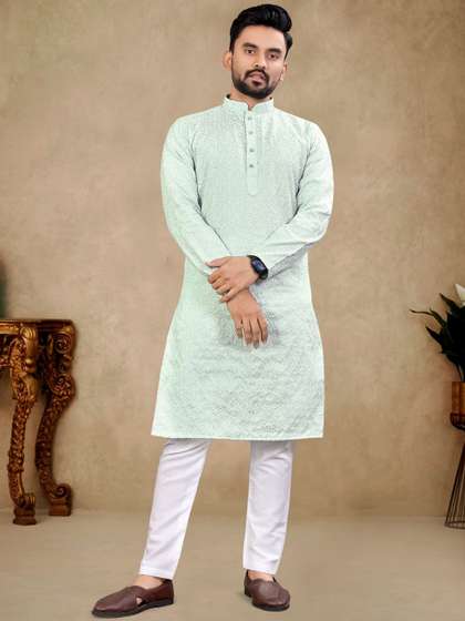 Zurika Fashion Men Embroidered Straight Kurta