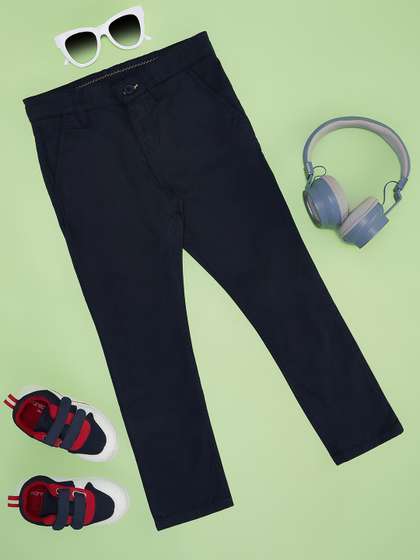 Pantaloons Junior Boys
                    Solid Pure Cotton Regular Fit Trousers