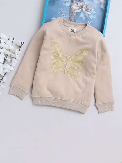 Yellow Apple Girls
                    Graphic Embroidered Woollen Pullover Sweater