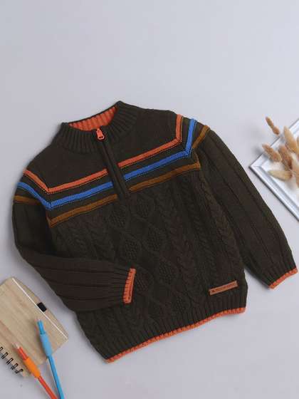 Yellow Apple Boys Cable
                    Knit Woollen Pullover Sweater