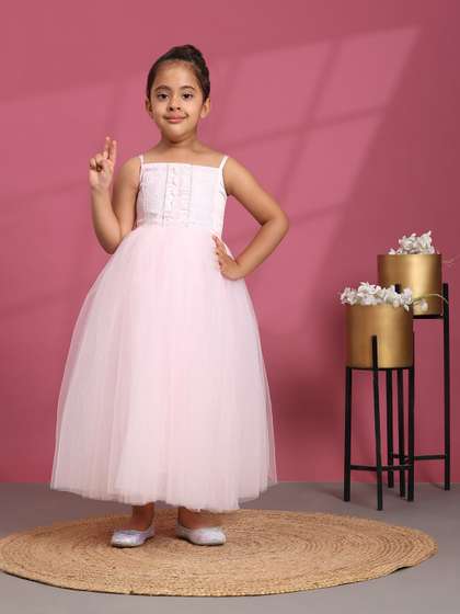 Toy Balloon kids Girls
                    Embellished Net Fit & Flare Party Wear Maxi
                    Dress