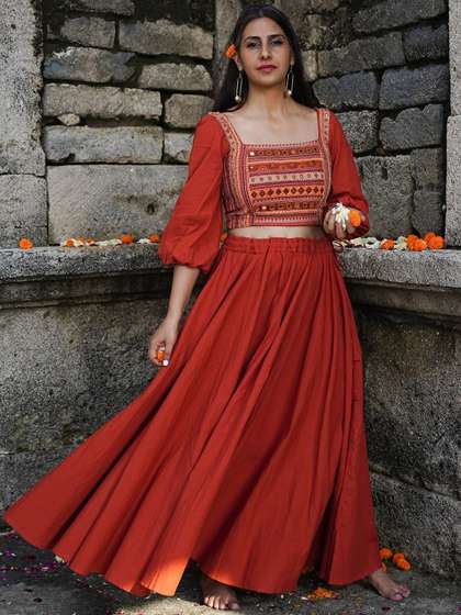 OKHAI Cotton Flared Maxi Skirts