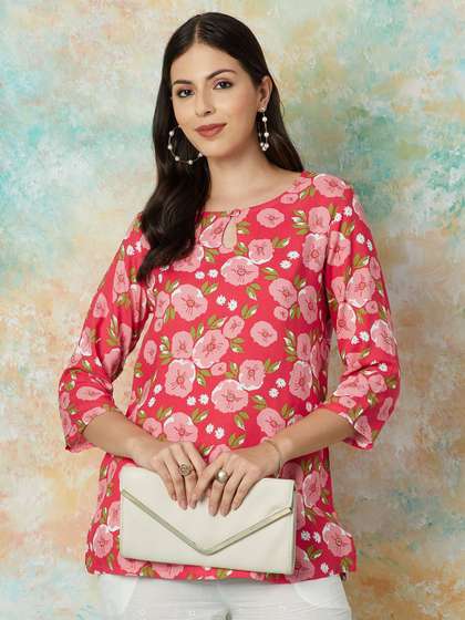 Melange by Lifestyle Floral Printed Round Neck Kurti