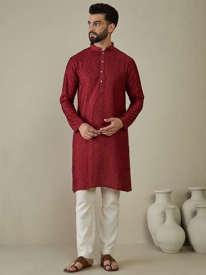 Anouk Men Ethnic Motifs Embroidered Kurta
